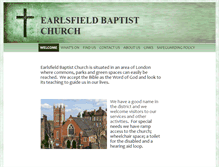 Tablet Screenshot of earlsfieldbaptist.org.uk